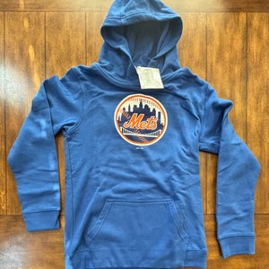 New York Mets Logo Pullover Hoodie Youth Size 14/16 Large NWT