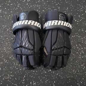 Used Warrior BURN NEXT Lacrosse Gloves Junior Black XS 11849-S000029367