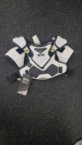 Used STX CELL V Lacrosse Shoulder Pads White XS 11849-S000029348