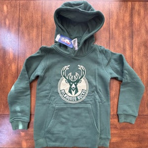Milwaukee Bucks Logo Pullover Hoodie Youth Size S-8 NWT