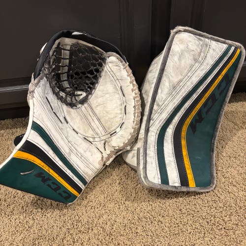 CCM Premier 1 goalie glove and blocker