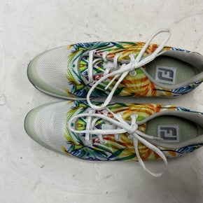 Used Foot Joy 92902 Womens Golf Shoes White And Yellow Senior 7.5 11855-S000187559