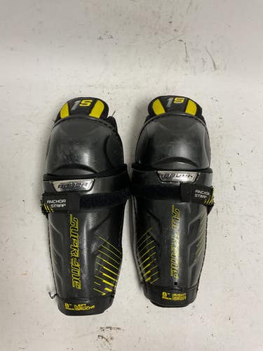Used Bauer SUPREME 1S Junior Shin Guards Black 8" 11855-S000187446