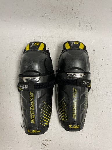 Used Bauer SUPREME 1S Junior Shin Guards Black 8" 11855-S000187446