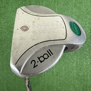 Odyssey White Hot White Steel 2-Ball Mallet Putter Left Handed 34” WORN GRIP