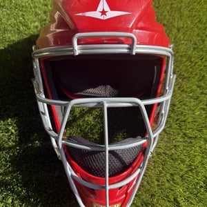All Star System 7 Adult Catcher's Mask in Scarlet Red Solid Gloss (Used/Like New)