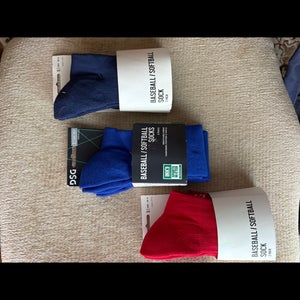 New - lot of 3 softball /baseball socks . Youth