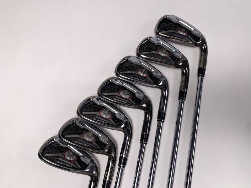 TaylorMade Burner Plus Iron Set 5-PW+AW REAX Stiff Steel Mens RH