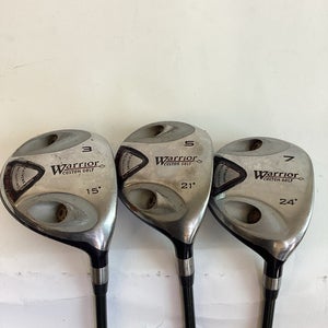 Warrior Custom Golf Fairway Woods Set 3-15*, 5-21*, 7-24* With Graphite Shafts