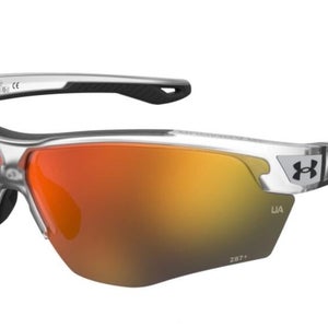 Under Armour Mens UA Yard Dual Sunglasses Clear/Baseball Tuned Orange NEW in Box