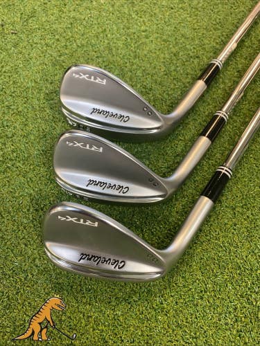 Used LH Cleveland RTX 4 Wedge Set 52*, 56*, 60* Dynamic Gold Tour Issue Steel