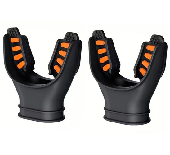 2x Orange Mouthpiece Lot Scuba Diving, Snorkel 2nd Stage Regulator USA #5554