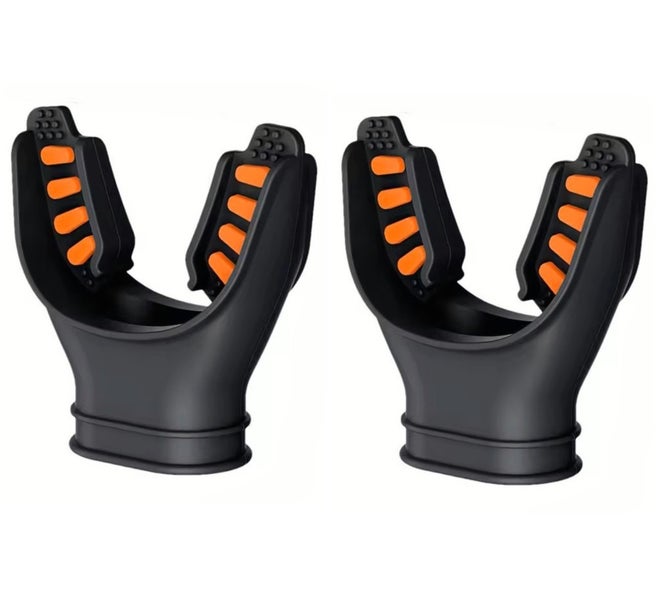 2x Orange Mouthpiece Lot Scuba Diving, Snorkel 2nd Stage Regulator   USA   #5554