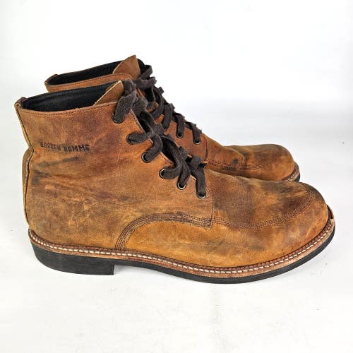 Broken Homme Davis Brown Leather Boot Vibram Sole Men's Size: 13 USA