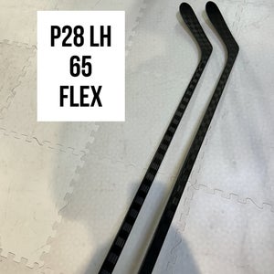 Senior(2x)Left P28 65 Flex 66” ProBlackStock™ Unbranded Blackout Pro Stock Hockey Sticks