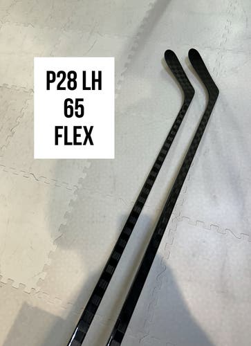 Senior(2x)Left P28 65 Flex 66” ProBlackStock™ Unbranded Blackout Pro Stock Hockey Sticks