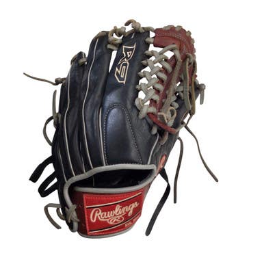 Used Rawlings R9 SERIES BB/SB Glove RH Throw Black And Wine Red 11 3/4" 11760-S000078416