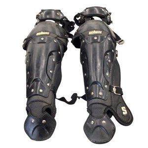 Used Schutt ADULT SHIN GUARDS Catchers Leg Guards Black Adult 11760-S000078411