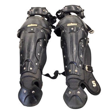 Used Schutt ADULT SHIN GUARDS Catchers Leg Guards Black Adult 11760-S000078411