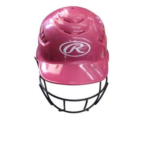 Used Rawlings BB/SB HELMET Batting Helmet w/Mask Pink MD 11760-S000078247
