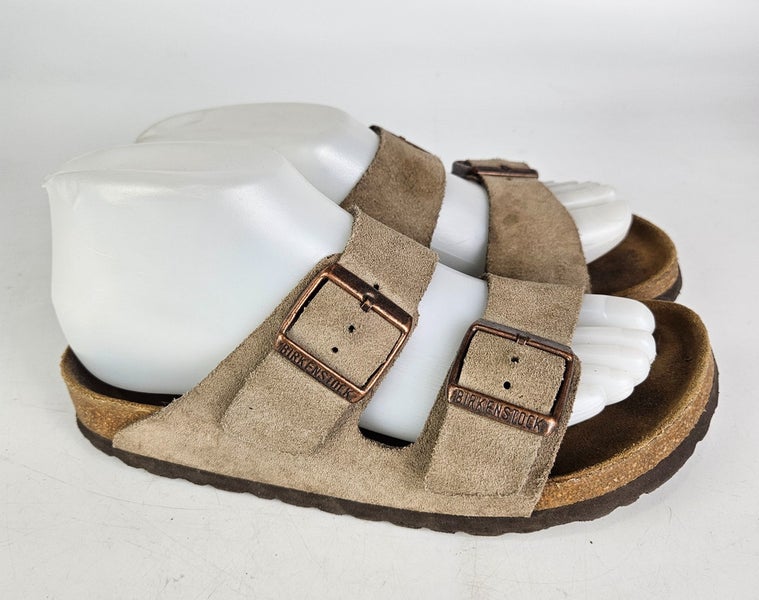Birkenstock Arizona Slide Sandals Tan Suede Soft Footbed Women's Size: 37 / 6