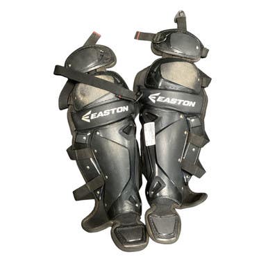 Used Easton QWIK FIT Catchers Leg Guards Black Youth 11479-S000398246