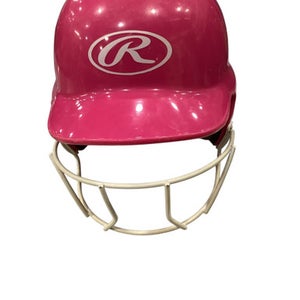 Used Rawlings PINK HELMET W/ MASK Batting Helmet w/Mask Pink SM 11884-S000048550