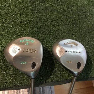 Callaway Ladies Big Bertha War Bird & Big Bertha Woods Set 3W & 7W Gems Graphite
