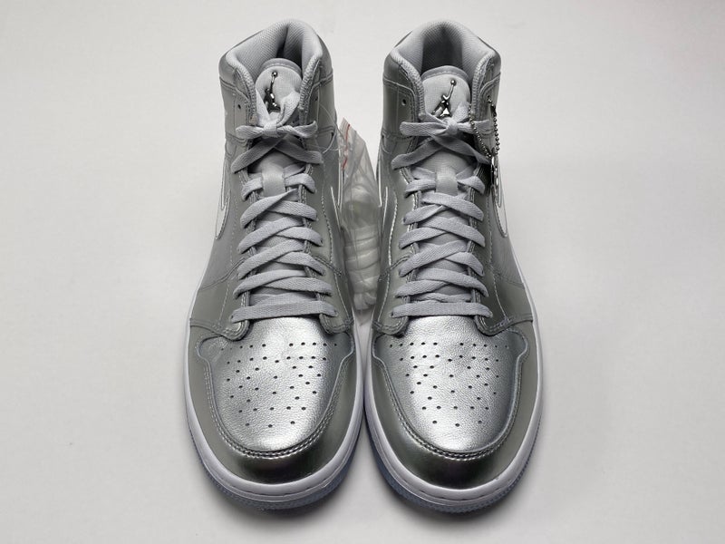 Jordan 1 High G NRG Gift Giving Golf Shoes Silver Men's SZ 10.5 ( FD6815-001 )
