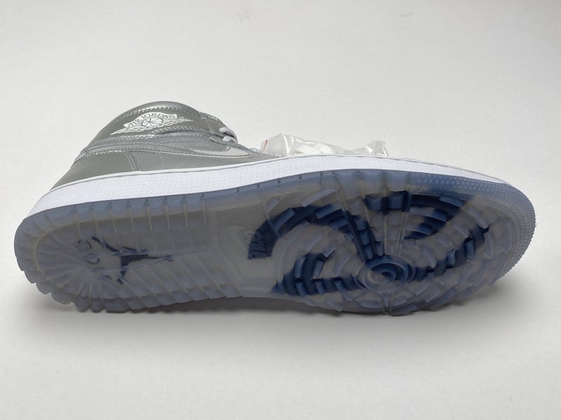 Jordan 1 High G NRG Gift Giving Golf Shoes Silver Men's SZ 10.5 ( FD6815-001 )