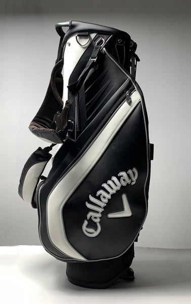 Callaway Stand Mini Staff Bag Black White 4-Way Divide Dual Strap Golf Bag