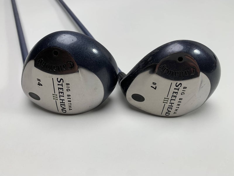 Callaway Steelhead III 4 & 7 Fairway Wood Set 17* 21* System III Ladies RH