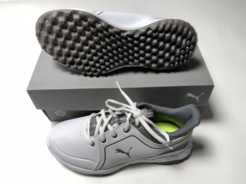 Puma Grip Fusion 2.0 Jrs Golf Shoes White Youth SZ 4C (193616 01)