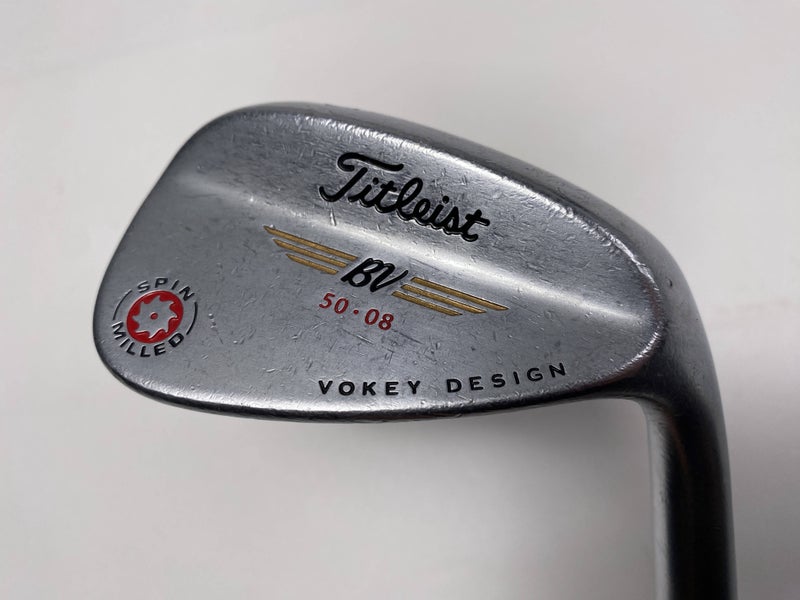 Titleist Vokey Spin Milled CC Chrome Wedge 50* 8 Bounce Wedge Steel Mens RH