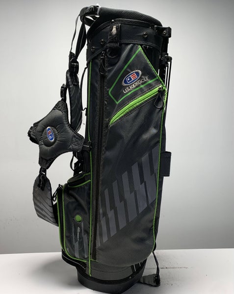 US Kids Golf USKG 57 Stand Bag Black Gray 4-Way Divide Dual Strap Golf Bag