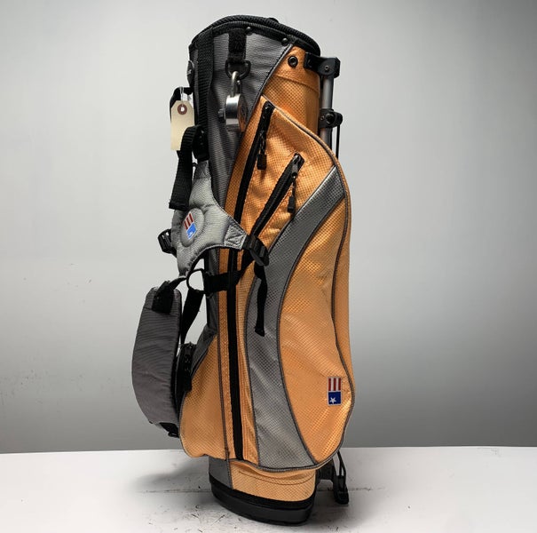 US Kids Golf USKG 51-35 Stand Bag Orange 4-Way Divide Dual Strap Golf Bag
