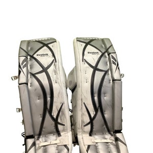 Used Reebok 9000 SR Goalie Leg Pads Senior White 34" 11686-S000044440