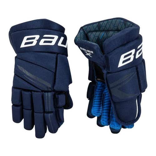 New Bauer X Senior Navy Gloves 14”