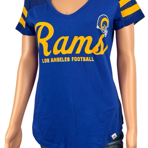 Los Angeles Rams Majestic Womens Small Blue Shirt Blouse NFL St. Louis Football