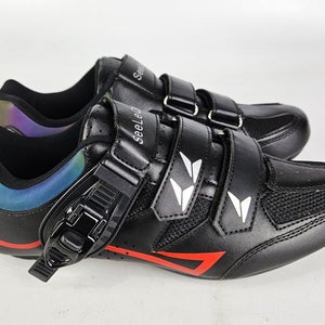 SeeLeQier Cycling Shoes Size: 40 - Men's 7 / Women's 9 Black Road