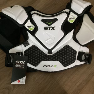 STX Cell V Lacrosse Shoulder Pads White Size Large