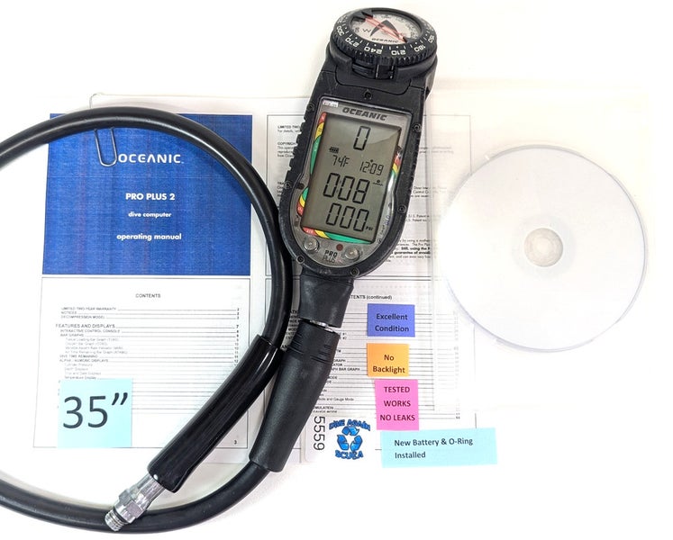 Oceanic Pro Plus 2 SCUBA Dive Air Integrated Computer, Compass Air & Nitrox 5559