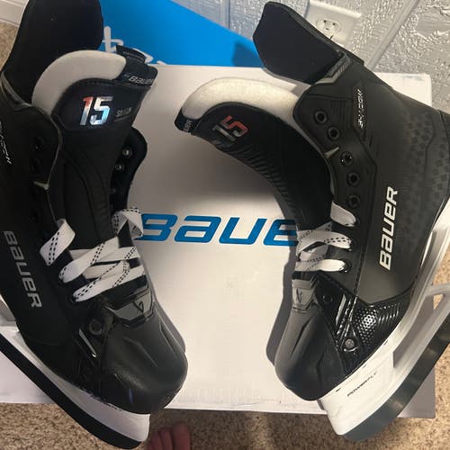 New Bauer Supreme Shadow Pro stock Ice Hockey Skates 9.5 Fit 1 Fly ti steel