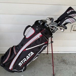 Callaway Strata Golf Set Driver Wood 5H 6-PW Putter Stand Bag Left Handed