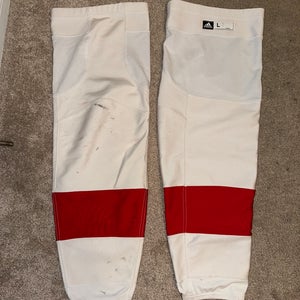 Detroit Red Wings Large Senior Adidas Socks Pro Stock