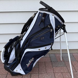 Tour Edge Max-D 7 Way Dividers Carry Stand Golf Bag Navy Blue White Cooler