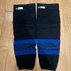 Pro Stock Toronto Maple Leafs Flipside Alternate Black Adidas Hockey Socks XL