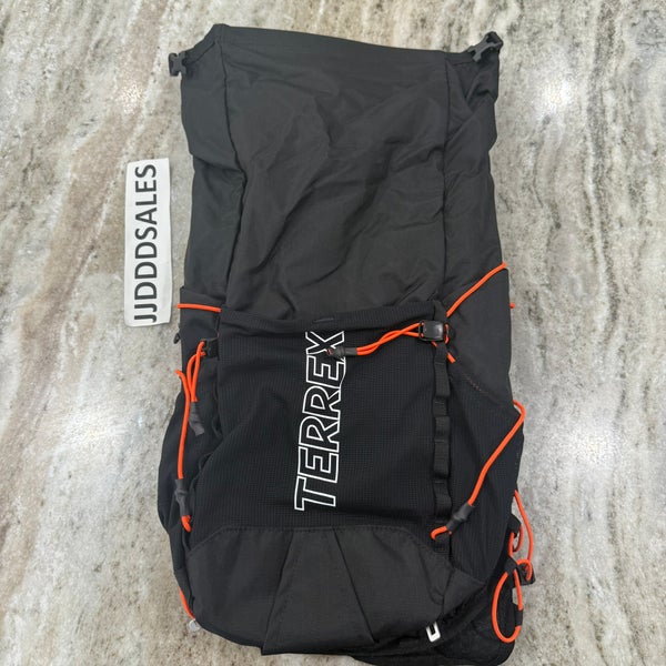 Adidas Terrex Backpack Black Orange Bag Pack Hiking 15.6L Camping