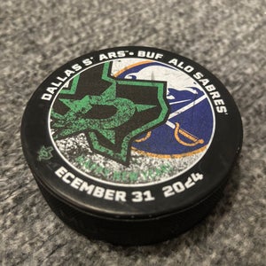 Buffalo Sabres vs Dallas Stars NHL Match Up Hockey Puck 12/31/2024