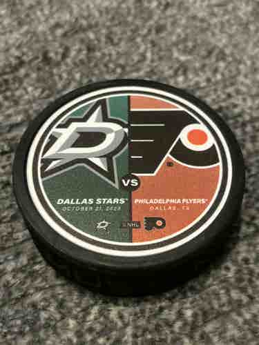 Dallas Stars vs Philadelphia Flyers NHL Match Up Hockey Puck